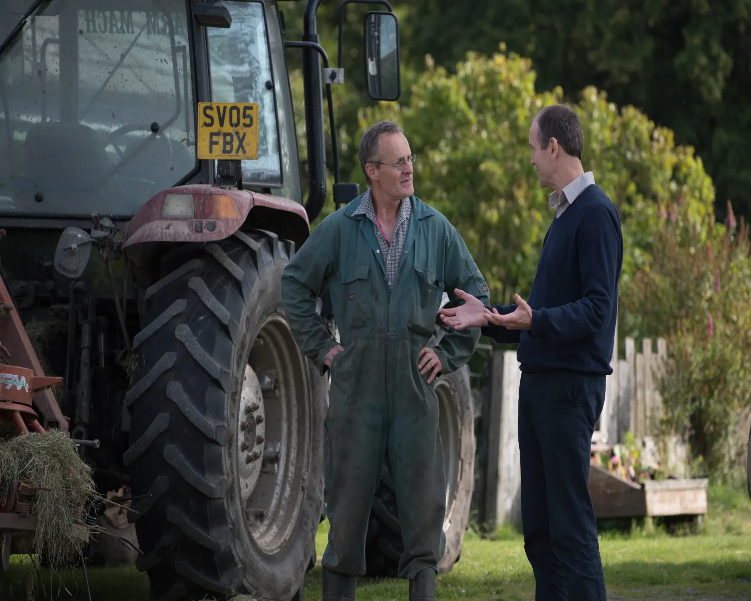 Andy Wells and a farming tenant at Glenlivet Estate